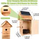Smart Bird House with Camera, 2.4G WiFi & App Alerts, 160 Wide View 1080P HD Wireless Birdhouse, Auto Capture Bird Video & Motion Detection, Smart Bird House Camera Solar Powered (Dark, Normal)