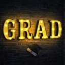 GRAD Marquee Number Lights Black and Gold 8.07 Inch LED Signs for Class of 2026 Graduation Decorations, Battery Operated Senior Prom & College Commencement Ceremony Photo Prop Background