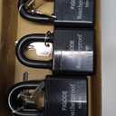 FIGODE Outdoor Waterproof Padlocks, Covered Heavy Duty Laminated Steel Locks, Large Sturdy Locks, 2.2 in. Wide, 3 Locks Same Key, Standard Shackle