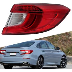 Tail Light Assembly Compatible with 2018-2021 Honda Accord Rear Brake Lamps Talilight Replaces# 33550TVAA01 (Right Passenger Side)