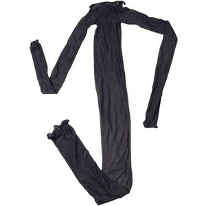 Leesuo Plus Size Women Men 10D Velvet Sheer Oil Shiny Glossy Bodystockings Any Cut Transparent Long Dress (Black)