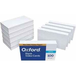 2 x Oxford 30 (1000 PK) Blank Index Cards, 3" x 5", White, 1,000 Cards (10 Packs of 100) (30)