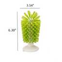 Comsnows 1PCS Glass Cleaning Brush with Suction Cup, Kitchen Bottle and Wine Cup Cleaner, Stable Washing for Cups, Mugs, Decanters and Jugs, Green