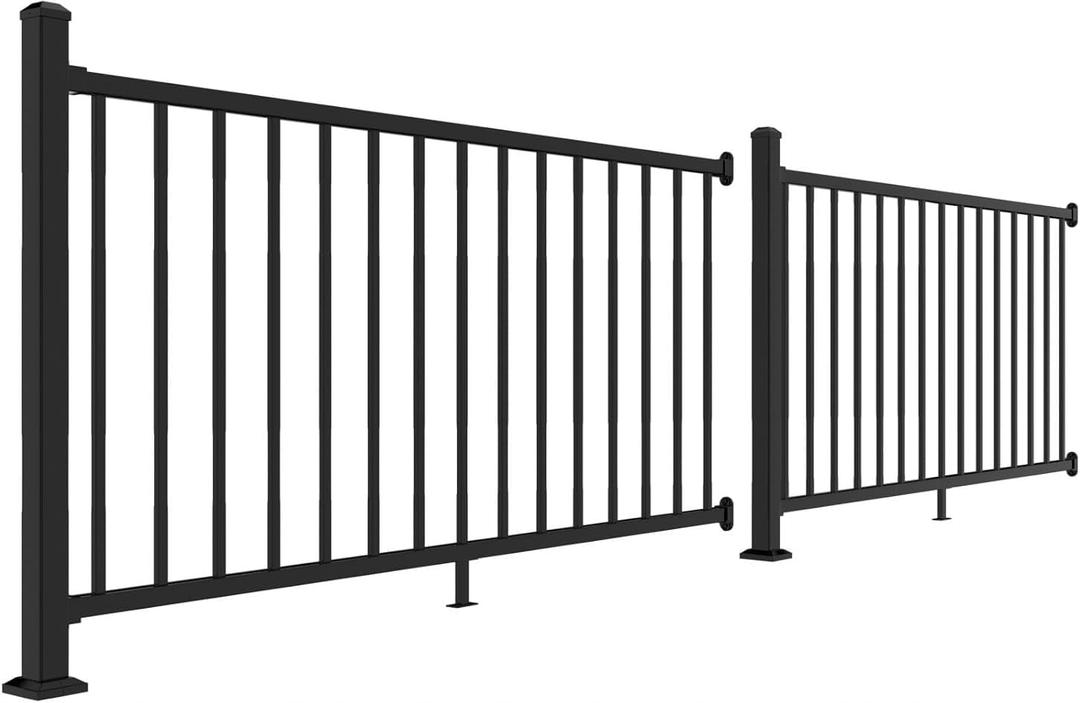 Metty metal orch and Deck Railing Kit, Aluminum Railing Kit, Finish Railing System for Outdoor Decks, Porches & Balconies (Black-1pack, 4Ft)