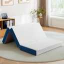 Inofia Twin Size 6 Inch Folding Mattress, Trifold Gel Memory Foam Bed, Foldable Floor Mattress with Removable Cover, Portable Floor Guest Bed for RV, Camping (75"x39"x6")