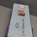 Set of 3 Glass Jar with Lid 1 Liter | Airtight Glass Storage Container for Food, Pasta, Coffee, Candy, Dog Treats, Snacks | Glass Organization Canisters for Home & Kitchen | 34 Ounces