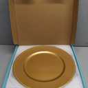 Okllen 12 Pack Plastic Gold Charger Plates, 13" Round Beaded Charger Plates for Wedding, Catering Event, Tabletop Decor