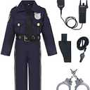 Viyorshop Kids Police Officer Costume Deluxe Cop Set for Halloween Cosplay Dress Up XS