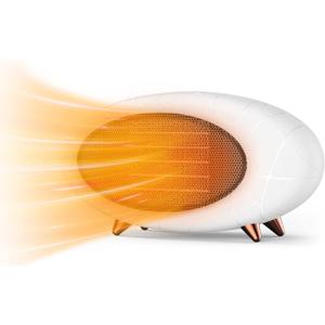 Desk Heater,600W Energy Efficient Small Desk heater for Indoor Use, PTC Fast Heating Ceramic Space Heater for Bedroom Home Office Indoor Use(White)