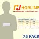 HORLIMER 6x4x2 inches Shipping Boxes Set of 75, White Corrugated Cardboard Box Literature Mailer