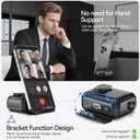 for AirPods Pro 3 Case (2025) with Phone Stand,with Automatic Snap Switch Carbon Fiber Design Protection Cover for Airpods Pro 3 Gen with Cleaning Pen,Balck (Black)