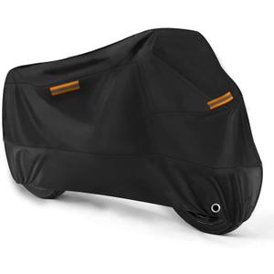 Universal Motorcycle Cover Waterproof Outdoor Storage All Weather Rain Snow Sun Winter All Season Durable with Lockholes Black Oxford 96.5" Moped Scooter Small Motorcycles Cover Protection