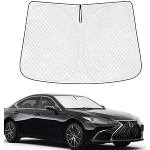 KMF Windshield Sun Shade for Lexus ES 2018-2024 with 310T Foldable Car Sun Shade,Custom Fit Sunshade for Front Window Sun Visor Protector Interiors Block UV Rays Accessories
