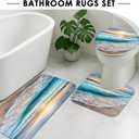 ArtSocket 4 Pcs Shower Curtain Set Beautiful Sunrise Over Sea Beach Sunny Sunset Marine Natural with Non-Slip Rugs Toilet Lid Cover and Bath Mat Bathroom Decor Set 72" x 72"