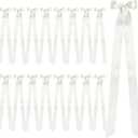 Giegxin 16 Set Wedding Aisle Decorations for Wedding Ceremony White Artificial Eucalyptus Stems with Ribbon Bows for Church Pew Decorations