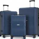 Zitahli Luggage Sets 3 Piece, All Expandable Suitcase Set, Carry On Luggage Set, PC Hard Case Luggage with TSA Lock Spinner Wheels YKK Zippers, 20in 28in (Navy Blue) 28, 20x34x28