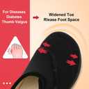 LeIsfIt Mens Slippers Wide House Shoes Adjustable Diabetic Shoes Arthritis Swollen House Slippers Indoor Outdoor Slippers, Black