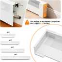 Redants 4 FT Baseboard Heater Covers with Left and Right Endcaps, Galvanized Steel Easy Slip-On Baseboard Cover for Replacing Old and Rusty Looking Electric and Hydronic Base board Heater Cover