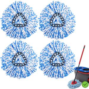 4 Pack Mop Replace Heads for O-Ceda RinseClean 2-Tank System, Spin Mop Heads Replacements for Cleaning All Hard-surfaced Floor, Microfiber Mop Refill Heads Deep Cleaning and Machine Washable