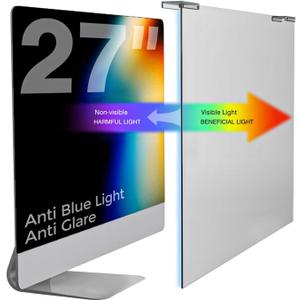 Anti Blue Light & Anti Glare Screen Protector,27-28 Inch Monitor Screen Protector for Eyes Strain,Hanging Computer Screen Blue Light Blocker for LCD TV PC Monitors(1 Pack: 27"-28" Diagonal)