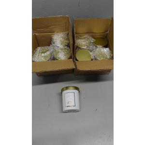 Sprayed Glass With Label With Gold Metal Lid 3.0 Oz Pack Of 8 Sea Salt