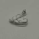 European Travel Plug Adapter, EU/UK/US Travel Adapter Power Strip, 6 AC Outlets, 65W USB C Power Delivery, 3ft Wrapped Around Extension Cord, Compact for Travel (white)