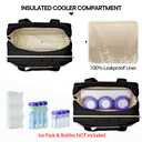 Fasrom Wearable Breast Pump Bag with Cooler Compatible with Momcozy, Medela and Elvie Pumps, Portable Pump Carrying Case for Working Moms, Beige