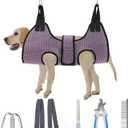 PAWCHIE Dog Grooming Hammock Harness for Dogs & Cats with Pet Nail Clipper Trimmer- Breathable Cat Hanger Sling for Trimming Clipping Nails-Dog Hammock Restraint Bag for Small Medium Large Dog, Pink M