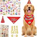 Dog Birthday Party Decorations Set for Boys and Girls | Available for Small & Medium & Large Breeds (Red, Large)