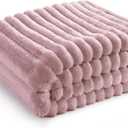 Bedsure Pink Fleece Blanket for Couch - GentleSoft Cozy Soft Blankets for Women, Cute Small Throws for Girls, Pink Decor Gifts for Home Room Office, 50x60 Inches