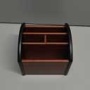 MaxGear Remote Control Holder Caddy, Wooden Desk Organizer with 4 Compartments, Multifunctional Storage for Remote Controls, TV & Office Supplies, Ideal for Tabletop