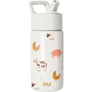 Simple Modern Kids Summit Water Bottle with Straw Lid | 14oz Stainless Steel Cup Insulated Tumbler for Toddlers, School | Farm Animals