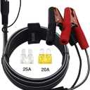10FT 14AWG Battery Alligator Crocodile Clip to SAE Connector Extension Cable,12V SAE Quick Release Adapter to Alligator Clips Quick Disconnect Cable
