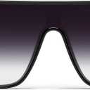 OSAGAMA Luxury Square Sunglasses for Women Men Unisex Lightweight Trendy Flat Top Sun Glasses Shades (Black/Faded Grey)