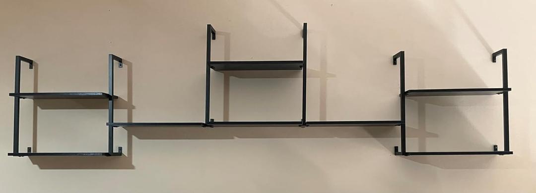 Wall Mounted Bookshelves, 80 Floating Shelves for Wall, 8-Tier Wooden Hanging Bookshelf, Easy Installation Book Organizer for Home Office, Living Room, and Bedroom