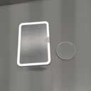 Mocado Travel Makeup Mirror with Lights, 360 Rotation Lighted Makeup Mirror, Portable Mirror with 10x Magnification, 60LEDs 3 Color Lightings, Dimmable Touch Screen, Tabletop Light up(Daisy)