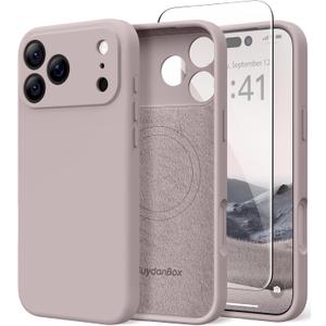 Magnetic for iPhone 17 Pro Max Case, Compatible with MagSafe, [Full Camera Protection][Screen Protector] Silicone Shockproof Protective Phone Case for iPhone 17 Pro Max 6.9", Hazel