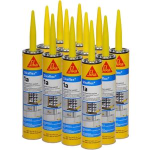 Sikaflex 1a Kit - One Component, Flexible, Non Sag, Polyurethane Concrete and Masonry Sealant for Vertical and Horizontal Surfaces, Sikaflex 1a 10 oz (Limestone, Pack of 12)