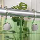 AmazerBath Shower Curtain Hooks Brushed Nickel Shower Curtain Rings, Heavy Duty Modern Decorative Shower Curtain Hooks Rust Proof Smooth Glide Shower Hooks for Shower Curtain Shower Rod Hook, 12Pcs