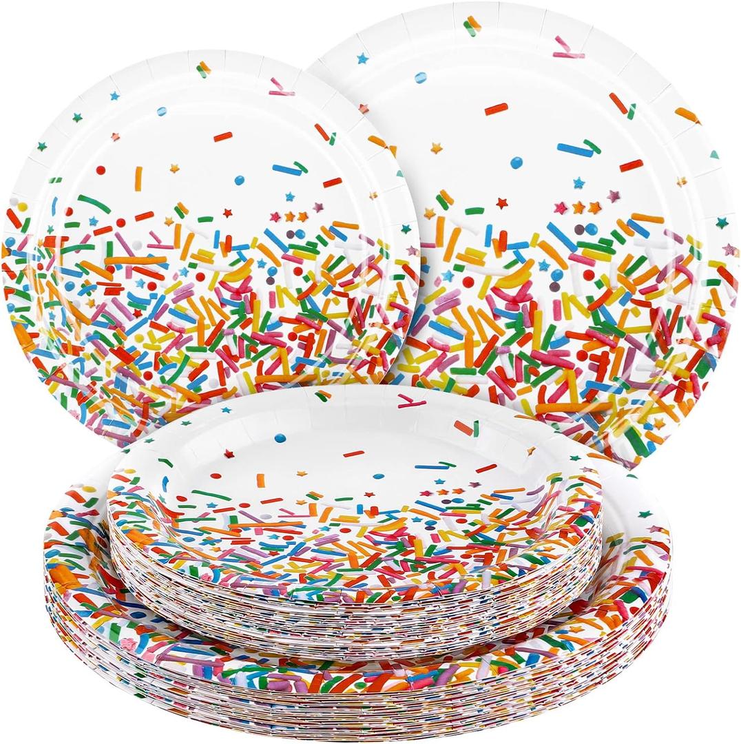 durony 48 Pieces Confetti Sprinkles Plates Thick Paper Plates Party Dessert Plates Decorations for Weddings Birthday Theme Party Supplies (7 Inches, 9 Inches) durony 48 Pieces Confetti Sprinkles Plates Thick Paper Plates Party Dessert Plates Decorations for Weddings Birthday Theme Party Supplies (7 Inches, 9 Inches)
