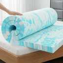 OLIXIS 4 Inch Queen Size Gel Infused Memory Foam Mattress Topper, a Soft Breathable Cooling Bed Pad, a Comfortable Bed Mattress Overlay for Bedroom, RV, Camper and Sleeper Sofa, Certi PUR-US Certified