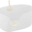 Richell PAW TRAX High Wall Cat Litter Box XL, Large High Sides Cat Litter Pan in White