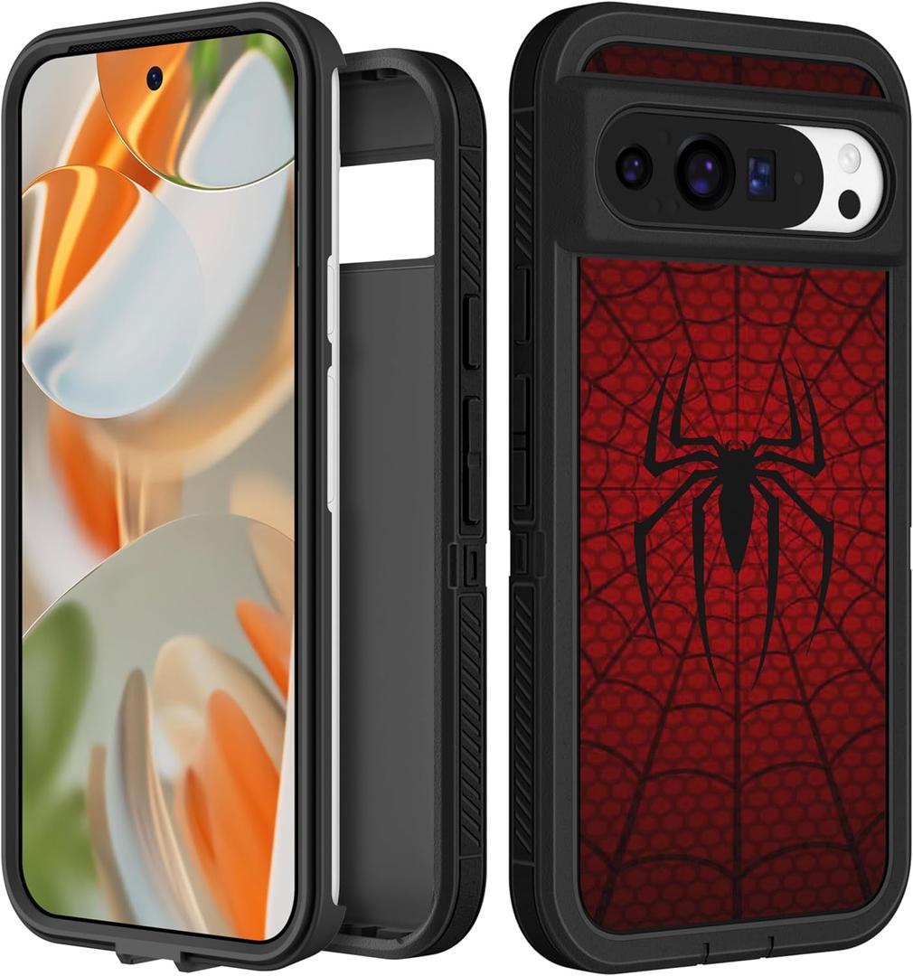 for Google Pixel 9 Pro XL Case - Women Girls Boys Cute Cover Girly Aesthetic Kawaii Unique Design Teens Cool Funny Red Heavy Duty Shockproof Protective Phone Case for Pixel 9 Pro XL 6.8 Inch