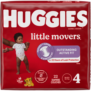 Huggies Size 4 Diapers, Little Movers Baby Diapers, Size 4 (22-37 lbs), 75 Count (3 Packs of 25)