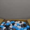 STARBOLO Ball Pit Balls for Toddlers Pack of 100 200 50 - BPA&Phthalate Free Non-Toxic Crush Proof Soft Plastic Balls for 1-5Years Old Toddlers Girl Kids Birthday Pool Playpen Tent Party (Sea Blue/Black/Gray/White)