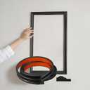 20FT0.9'' Peel and Stick Wall Molding Trim, TPE Rubber Flexible Chair Rail for Mirror Frames, Doors & Home Decor - Matte Black (Note: Heat Treatment Required for Best Adhesion)