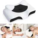 Osteo Cervical Pillow for Neck Pain Relief, Hollow Design Odorless Memory Foam Pillows with Cooling Case, Adjustable Orthopedic Bed Pillow for Sleeping, Support for Side Back Sleepers (Standard High(24.5*16.5*5.2/4.1 inches), Black)