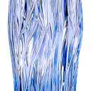 Glass Vase for Flowers, Blue Clear Glass Vases for Centerpieces, Crystal Vase for Home Table Flower Decor 9.1 inches Tall