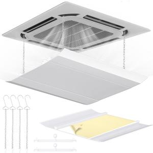Shimeyao 1 Set Air Vent Deflector Adjustable Square Ac Vent Deflector Ceiling Air Conditioner Windshield Accessory for Central Conditioner Windshield (11.8inch)