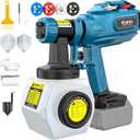 Ecarke Cordless Paint Sprayer Compatible with Makita 18V Battery - Side-Fill Design (No Disassembly) & Onboard Nozzle Storage - 43,000 RPM, 1200mL Tank, 4 Nozzles - DIY to Pro Use (Tool Only)
